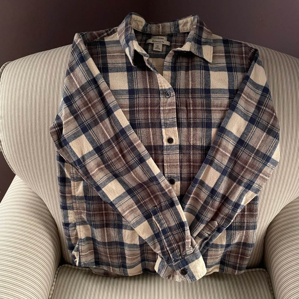 LL BEAN flannel shirt W - XS NWOT